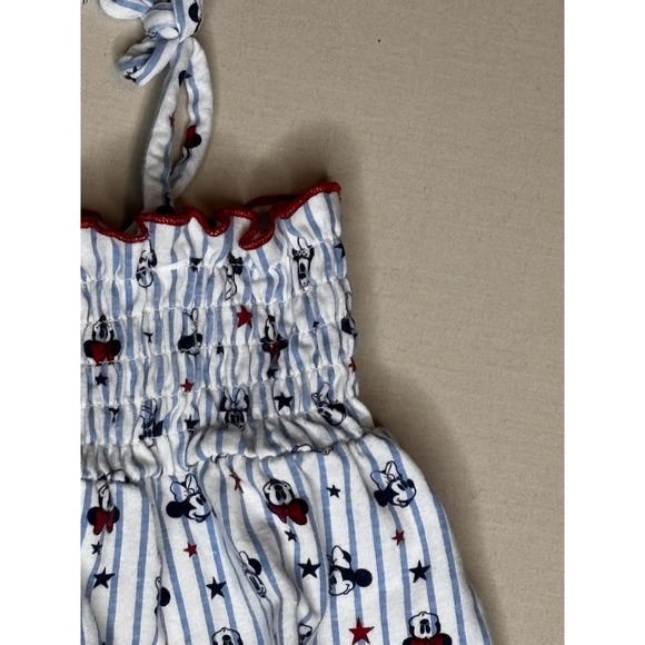 Disney Baby Girls Bow Strap Smocked Minnie Mouse Sleeveless Dress White 6-9 Mths - Picture 5 of 9